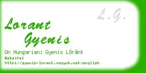 lorant gyenis business card